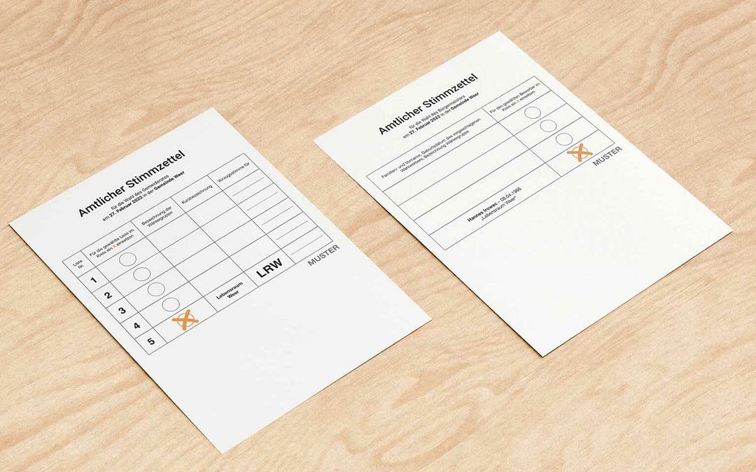 Wahlkarten für die Bürgermeisterstichwahl